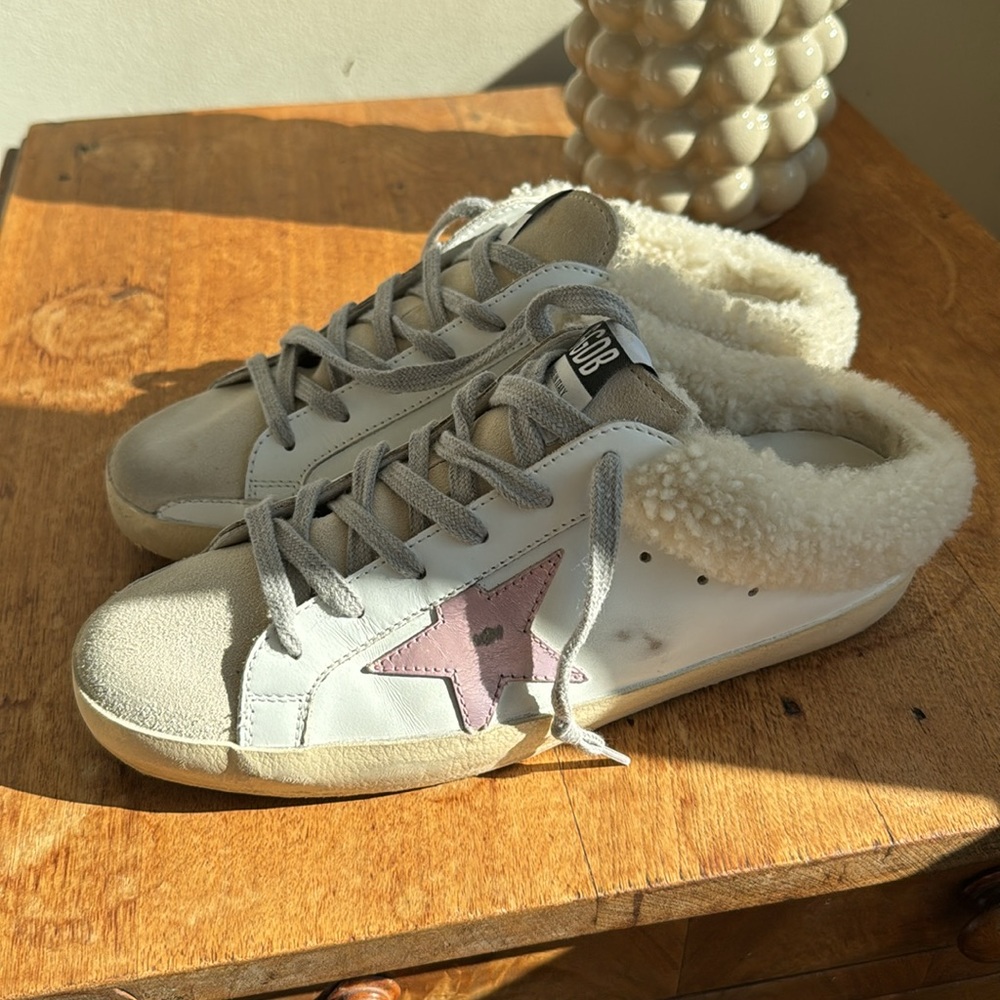 Women’s Golden Goose Sabot Sneaker Shearling/Pink size 38 - Picture 4 of 9